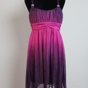 Formal dress . Shades of pink & deep purple.
